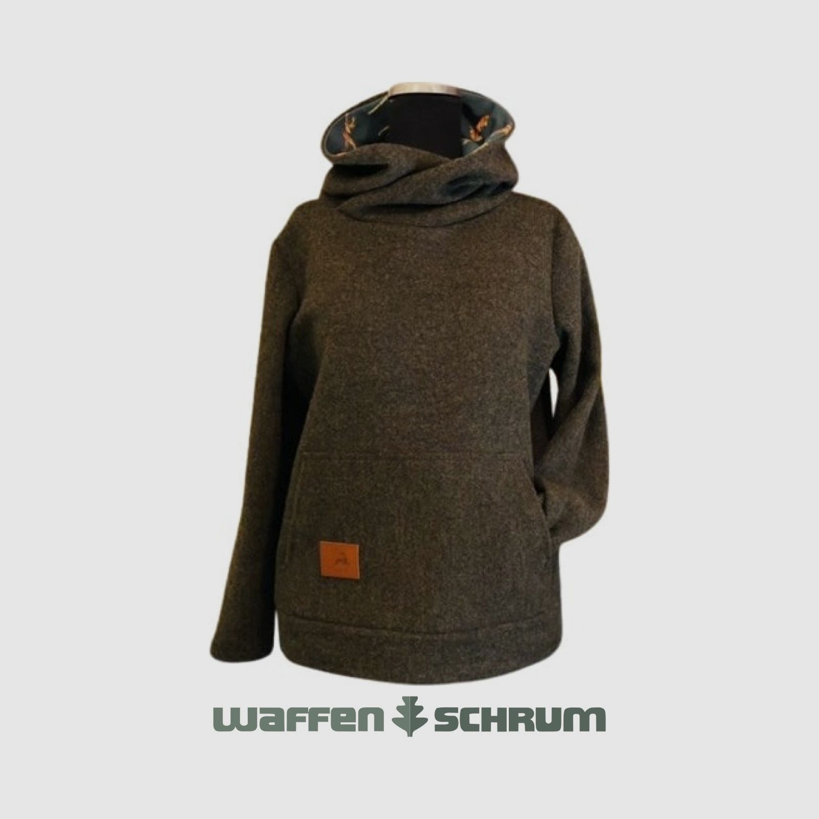 Loden hoodie trui schors