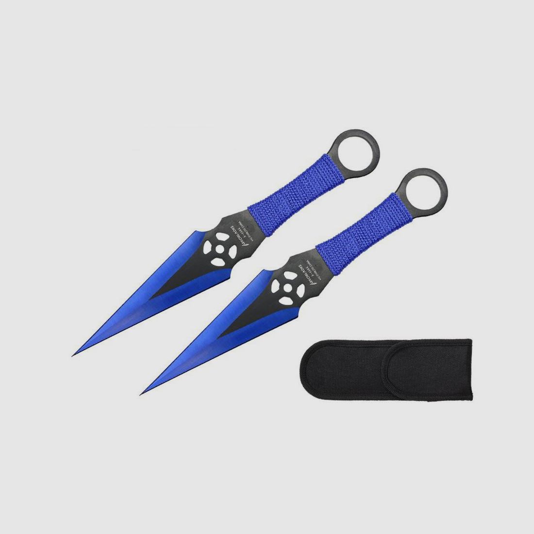 Kunai 2er Set Wurfmesser blau