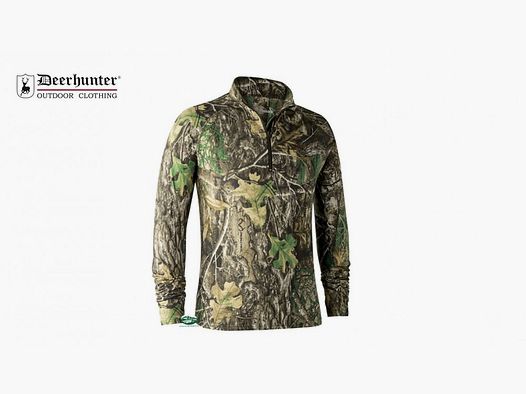 DEERHUNTER Maglia mezza zip bosco
