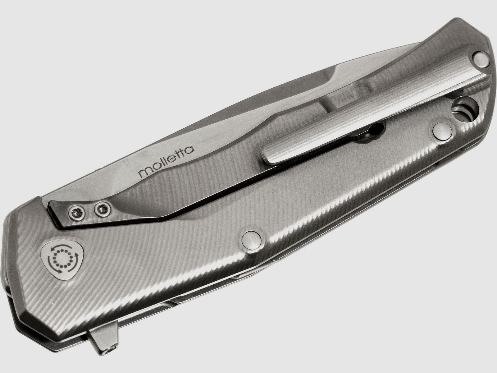 Three Rapid Exchange, M390-Klinge, Griff aus mattiertem Titan, graue Akzente | 97231