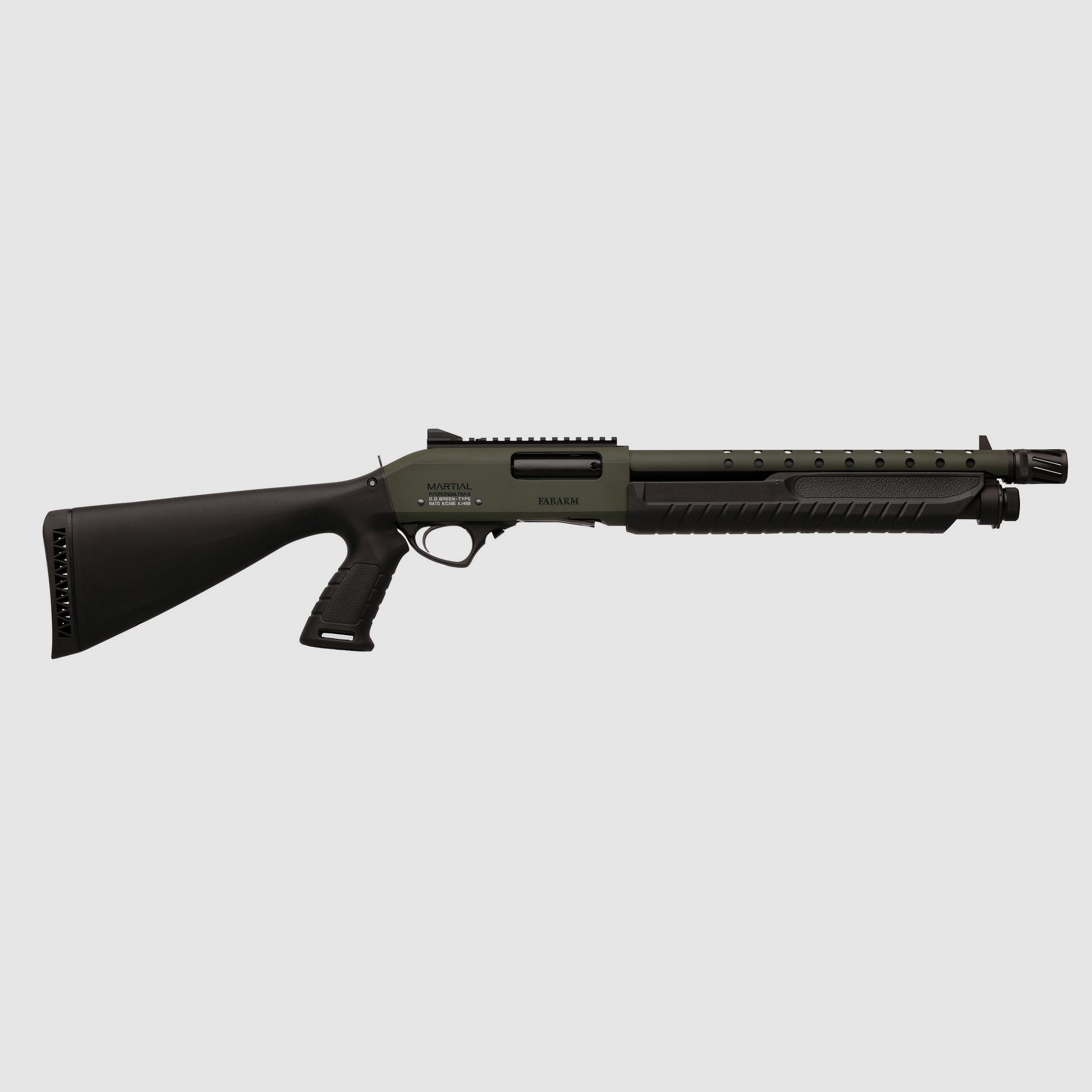Pump-Action Shotgun FABARM Martial OD Green Pro Forces-12×36-Muzzle Brake, image 2 of 2