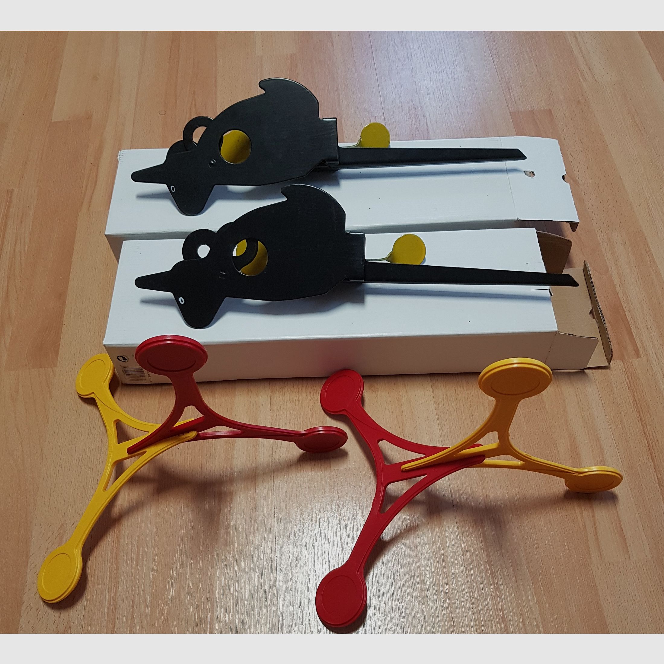 2x Field Target Übungssilhouette aus Metall - Motiv Hase und 2x Flip-Target Überroll-Zielscheibe