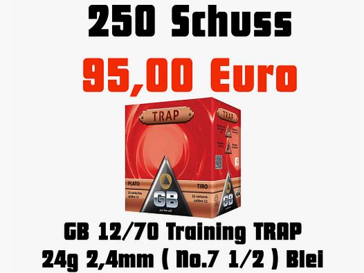 Trampa de entrenamiento GB 2,4 mm 24g 250 disparos de plomo No.7 1/2