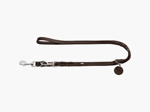 Hunter Laisse réglable Solid Education en cuir pleine fleur / Marron