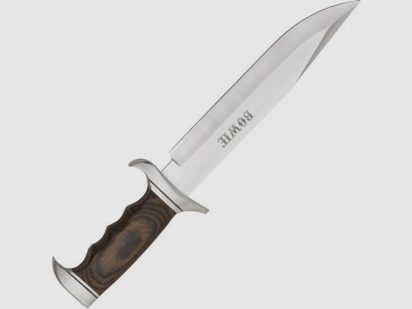 Cuchillo Bowie de madera de pakka con funda de cuero