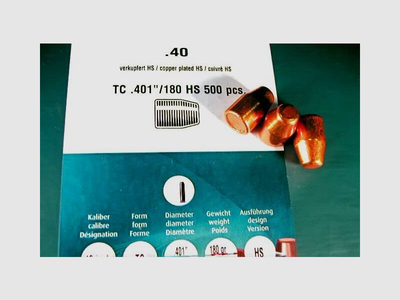 H&N – Geschosse HS .401 180gr, Bild 2 von 2