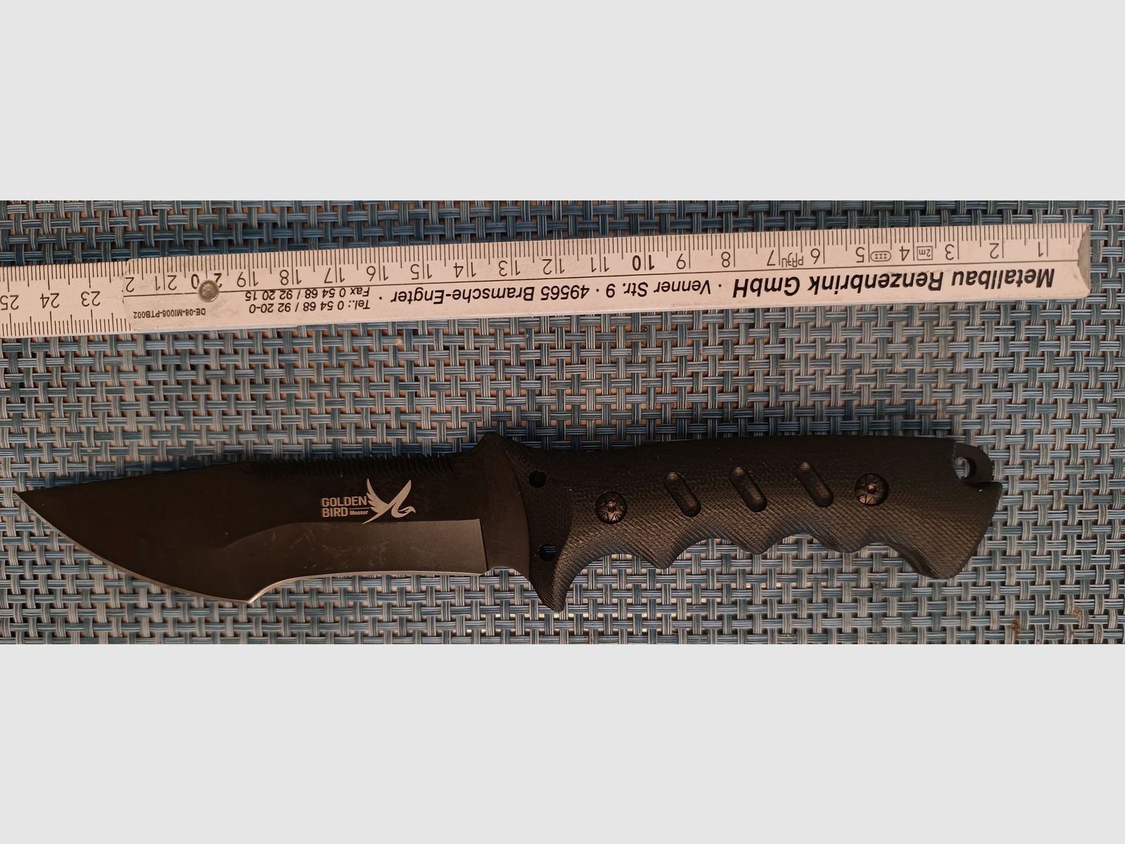 Cuchillo Bowie Caza Combate Pájaro Dorado