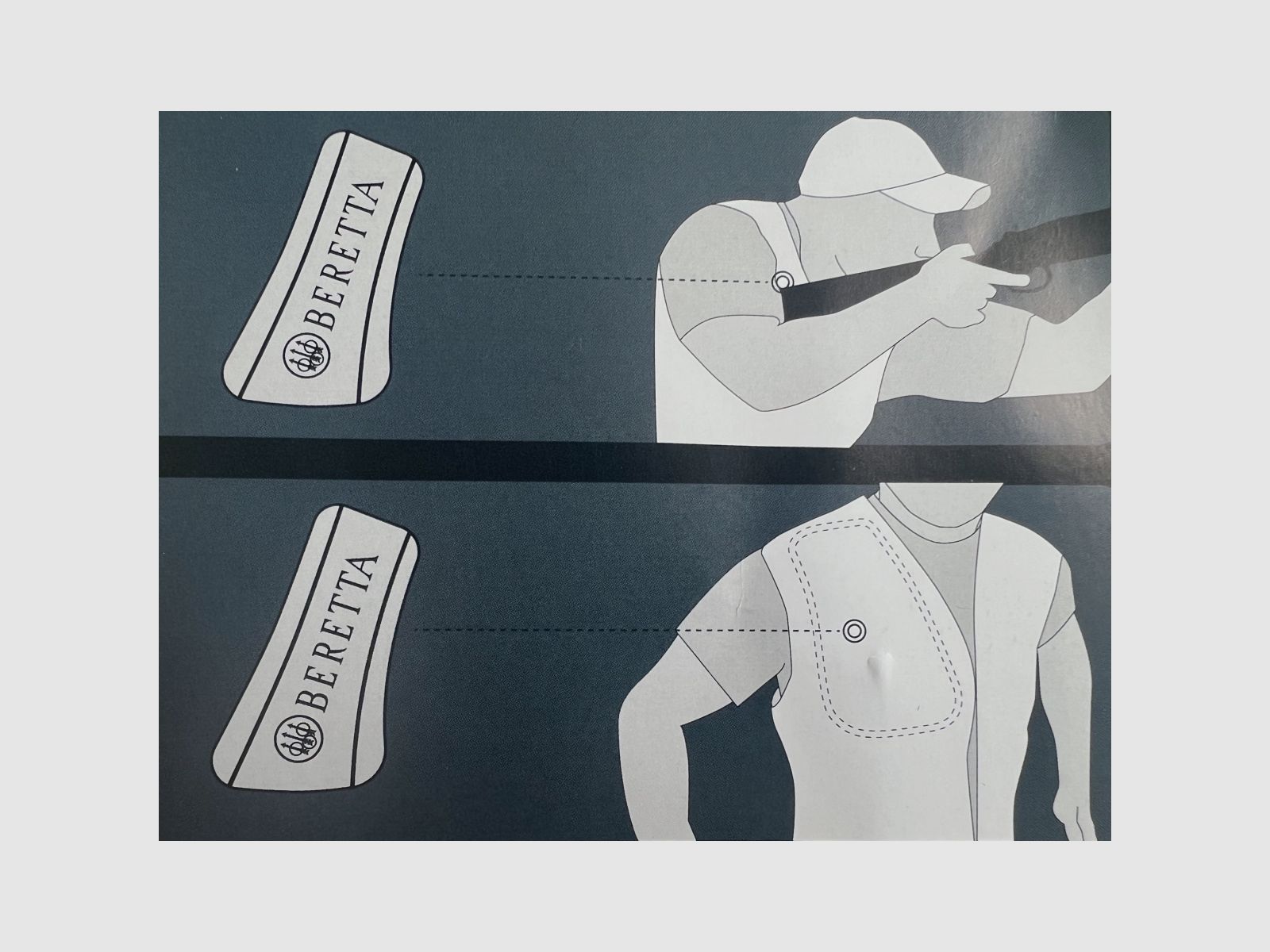 BERETTA Almohadilla de gel de silicona amortiguadora de retroceso EVO Azul Profundo