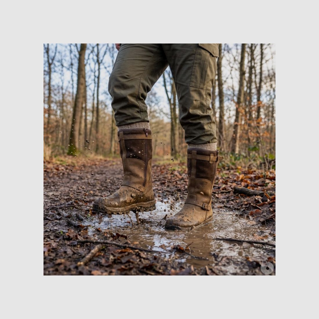 Braune gefütterte Lederstiefel für die Jagd Iceland Gore-Tex® + Tasche, Bild 12 von 19