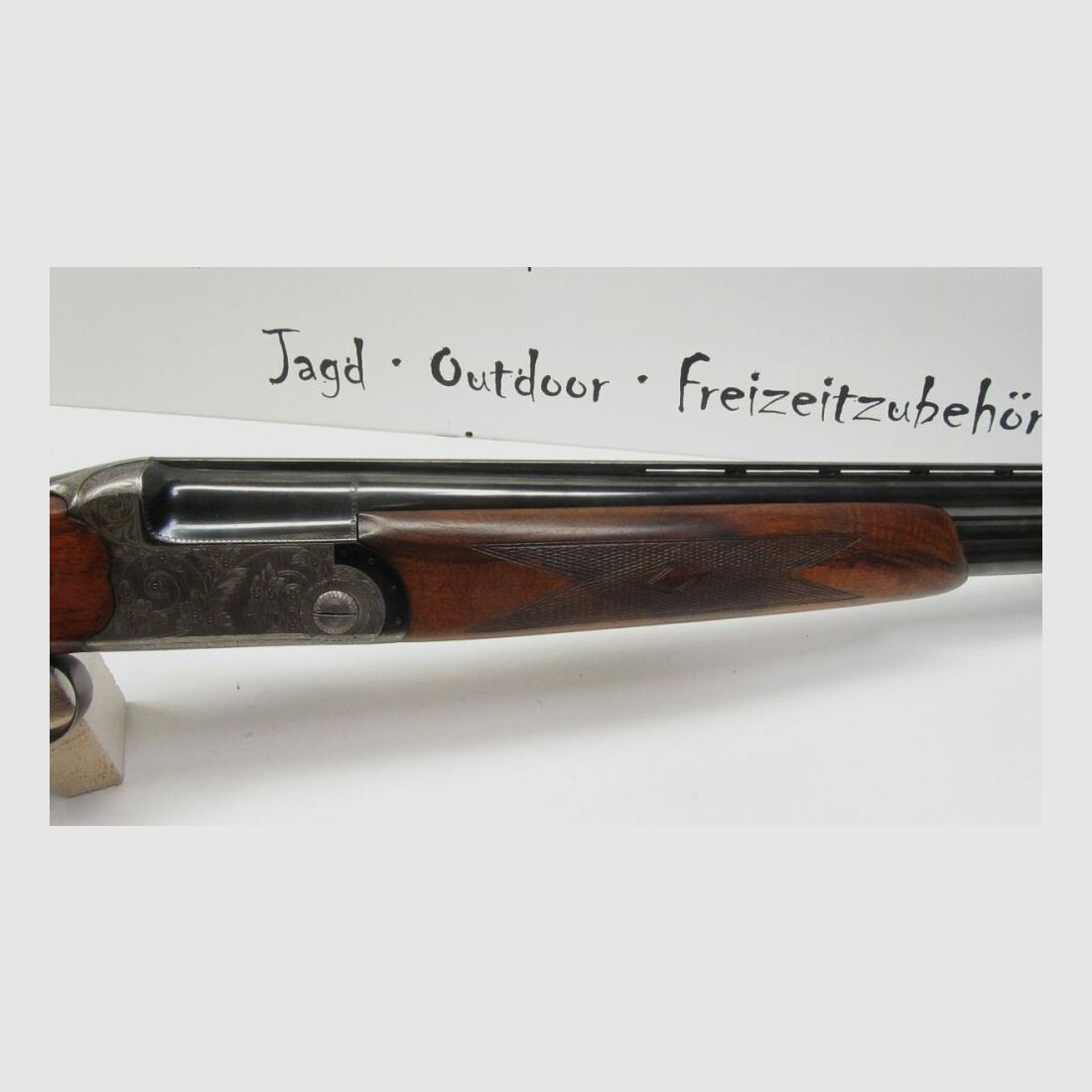 Bockdoppelflinte A.S.L. Italien Kal. 16/70, gravierte Basküle, Ejektor, Dop 16/70