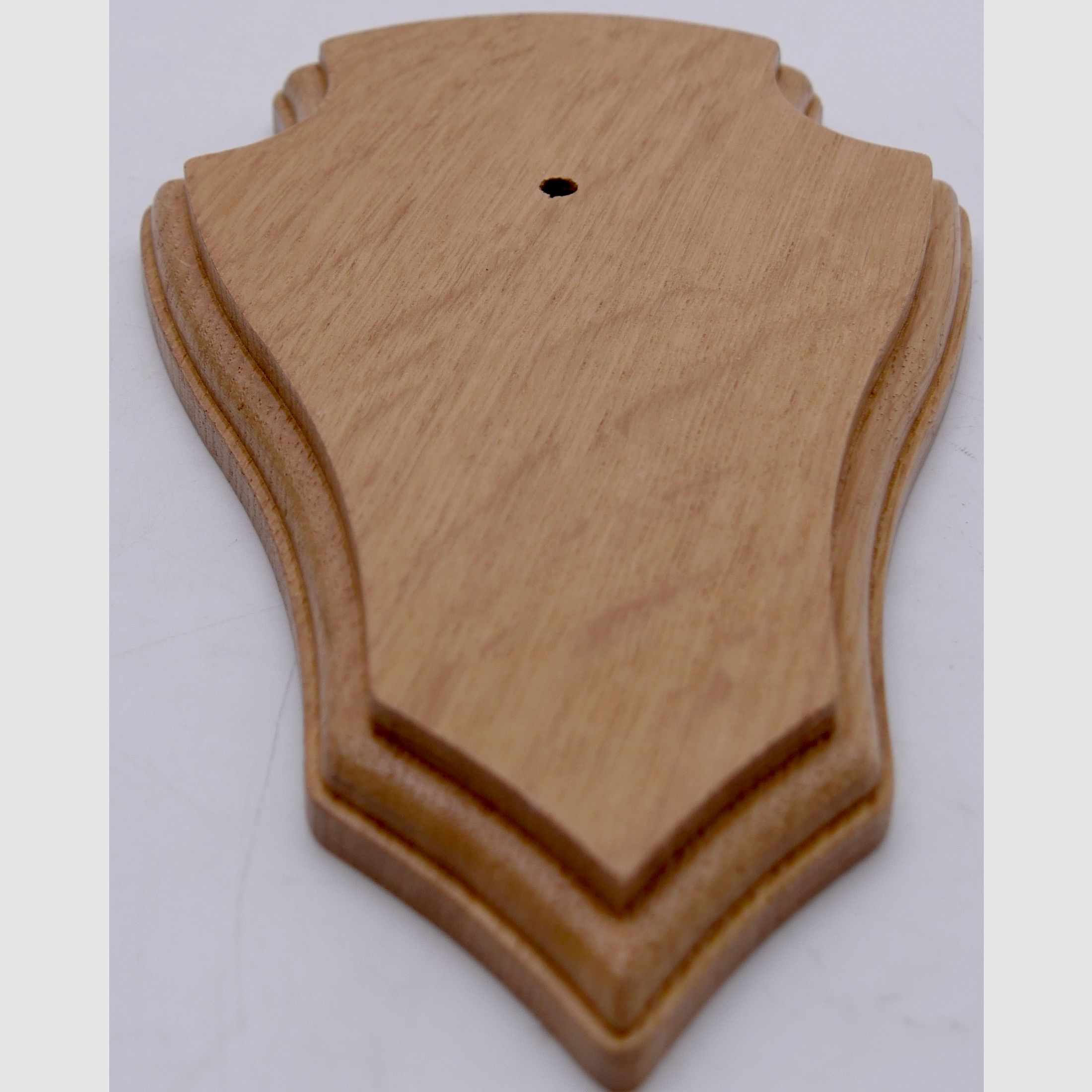 Wappenschilder für Rehtrophäen Doppelfräsung aus Eichenholz Hell 18x11cm