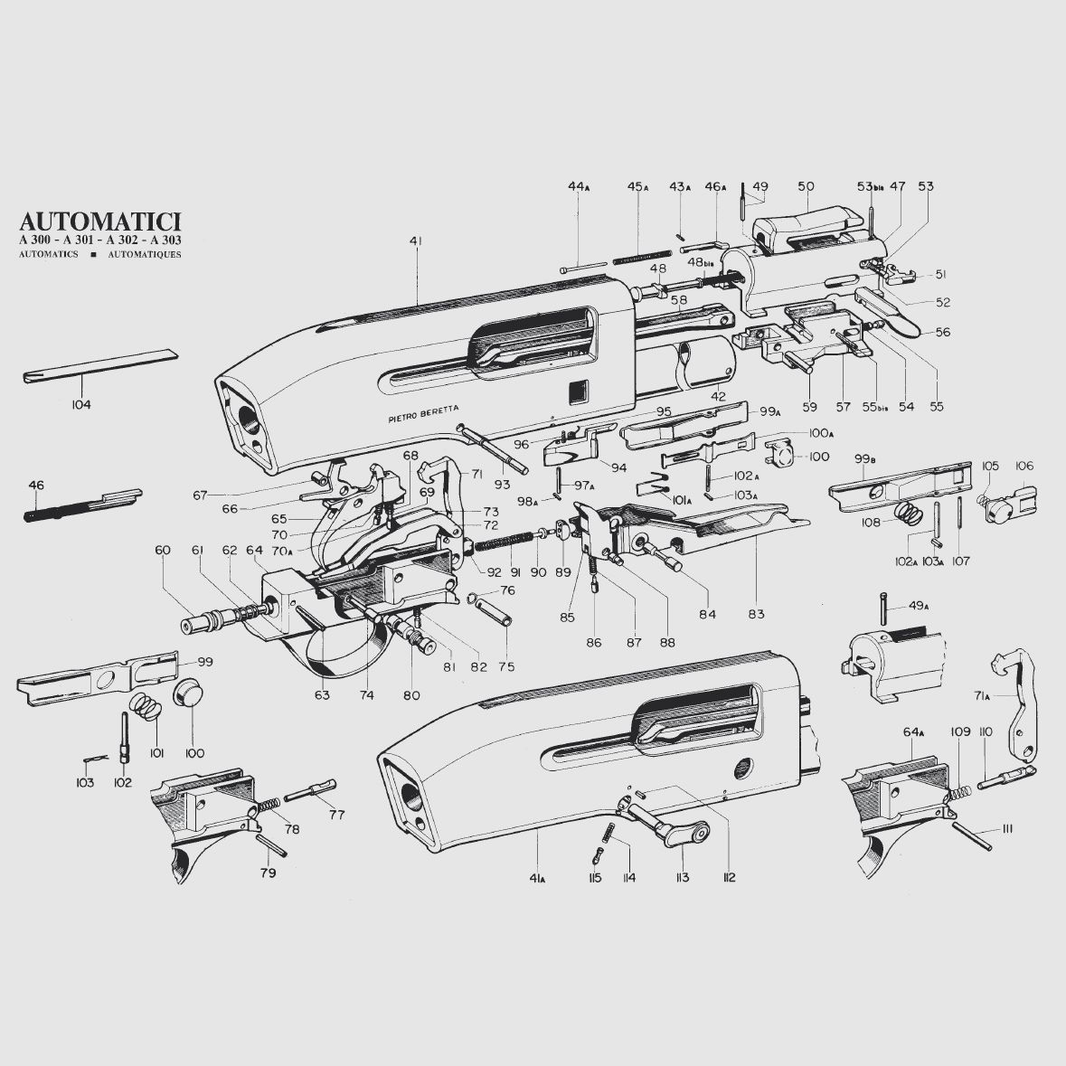 ZUGTASTE FÜR GEWEHR BERETTA SERIE 300