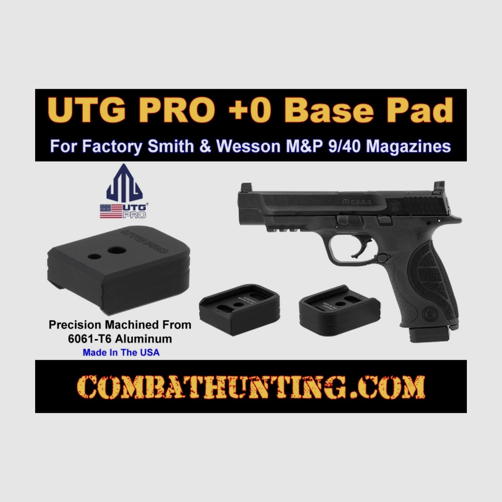 UTG PRO +0 Base Pad, S&W M&P 9/40, Aluminum