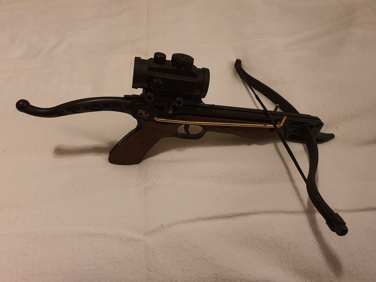 MX-80 Cobra Strike Recurve-Pistolenarmbrust 80LBS Aluminium Lauf und Holzoptik Knickspann-Armbrust, 175fps