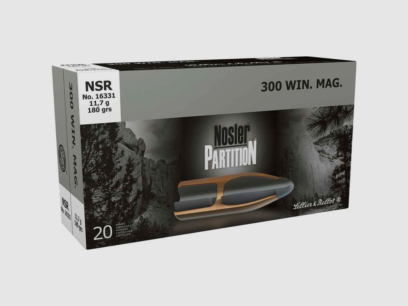 .300 Win. Mag. Nosler Partition 11.7g/180grs. Sellier & Bellot