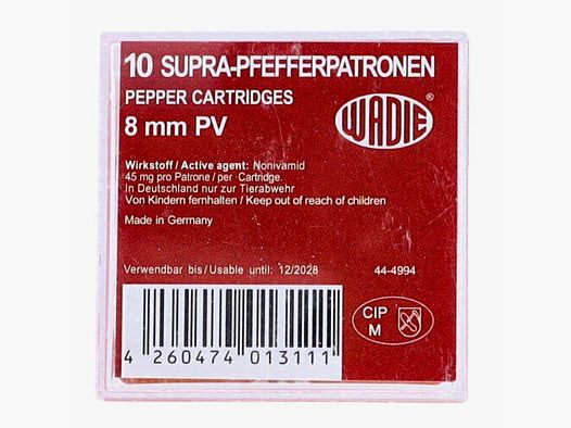 WADIE PV Supra Pfefferpatrone Kal. 8mm Knall