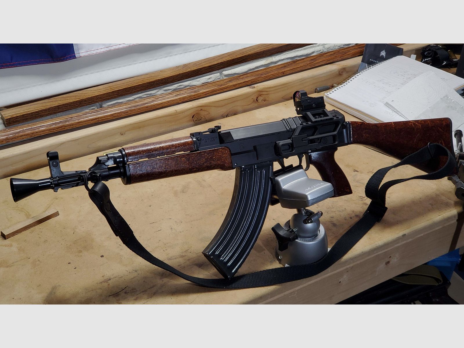 Original Samopal SA VZ.58 14x1 Meinungsverstärker in Blau-Grau  / Metrisch RH Rechtsgewinde / Flash Hider Mündungsfeuerdämpfer / ideal für CSA Sporter Carbine