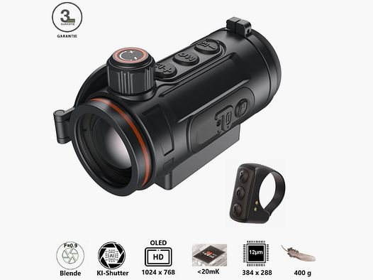 Thermtec Hunt 335 Wärmebildvorsatzgerät 384 x 288 Pixel ≤ 20 mK NETD