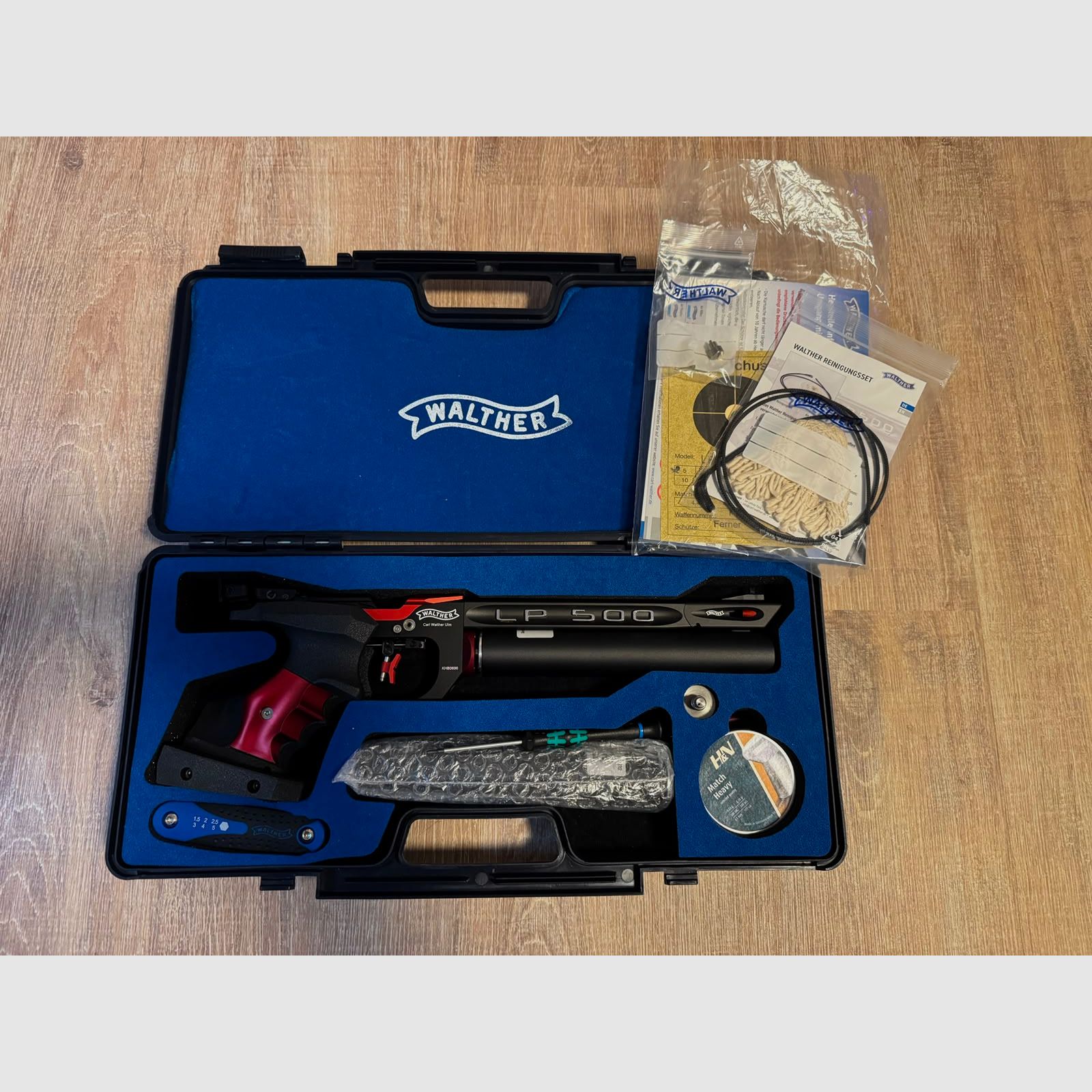 Walther LP 500-M Meistermanufaktur - Sonderdesign rot - mech. Abzug (neuwertig!)