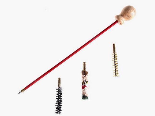 One-piece rifle cleaning rod cal. 9 mm/.38/.357 + 3 brushes