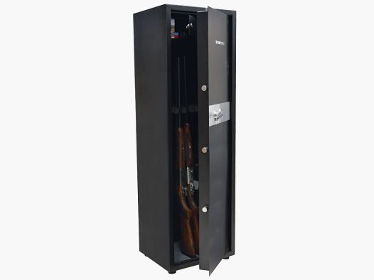 Sejf na broń 5 zamków 12 broni 64kg 140x45x40cm + sejf