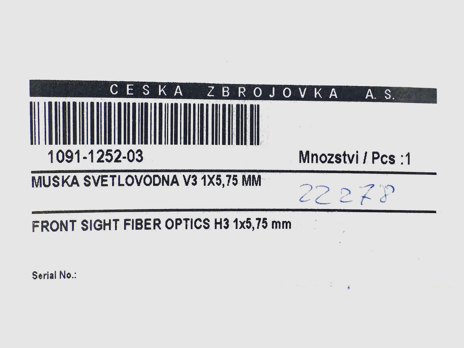 Faser-Visier für CZ 75 SP-01 Shadow, Bild 2 von 3