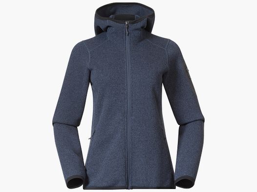 Bergans Kamphaug Knitted Hoodie Women Granite Blue L