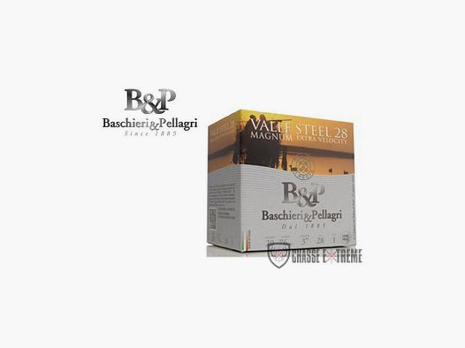 25 Cartucce B&P Valle Steel Magnum 28 gr Cal 20/76