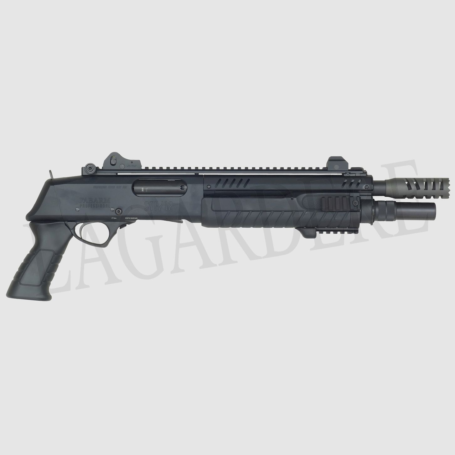 FABARM STF 12 COMPACT 11" SCHWARZ KONFIG. L-185 DIE PISTOLE (VORDERSCHAFTREPETIERFLINTE)