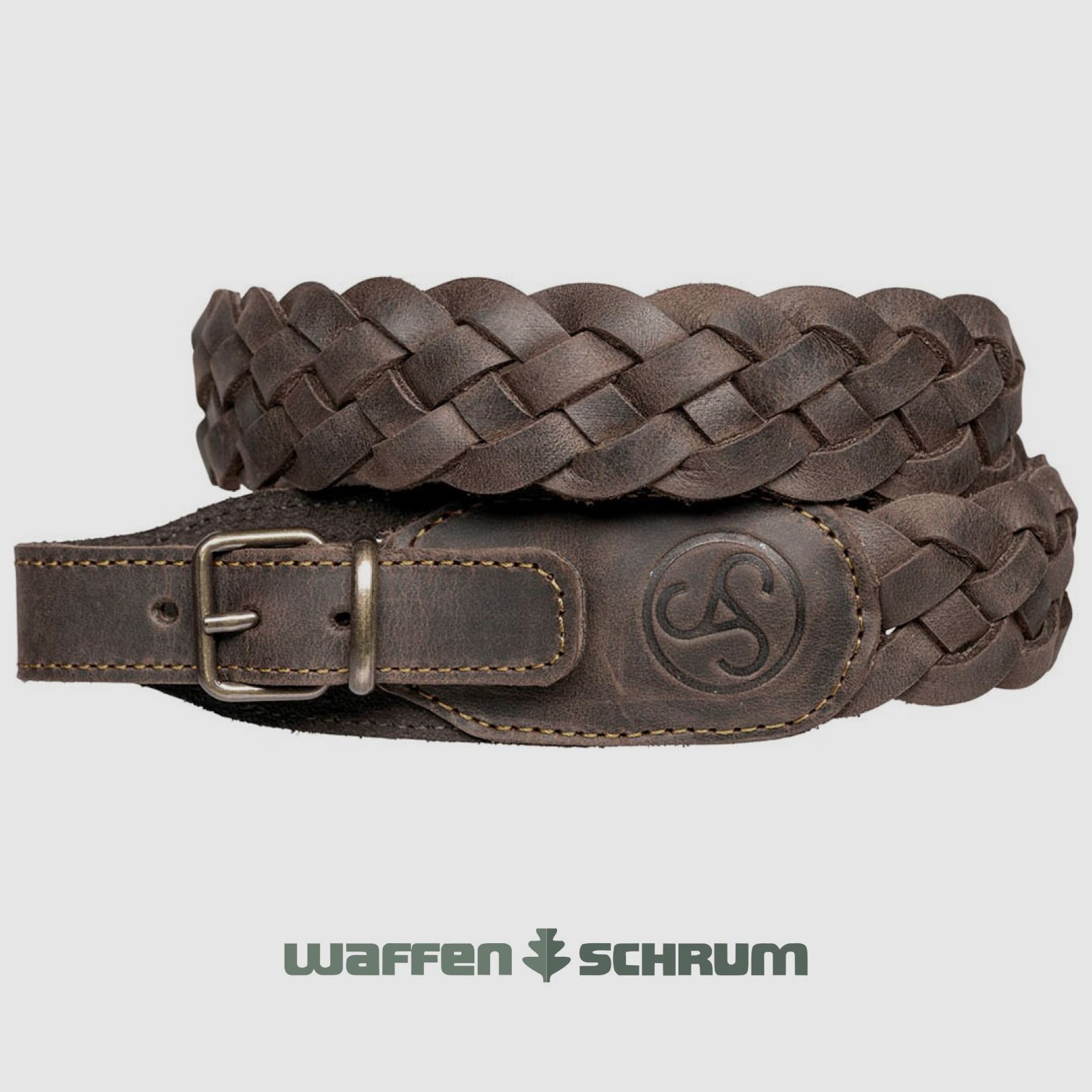 Sauer Gewehrriemen Leder geflochten Braun