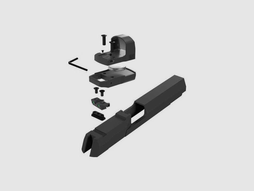 CAT SM2 magnet mount for Glock 17/19 with Red Dot 3 MOA