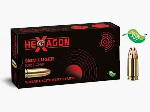 GECO munitie cal.9mm PARA HEXAGON 124 Gr x 50