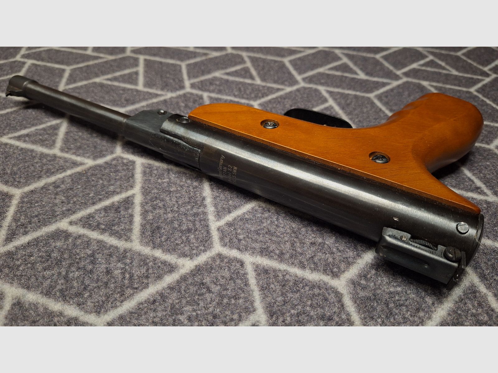 Persluchtpistool "TYTAN Model S2 Super Air Pistol" 5,5mm knikloop verzamelwapen NIEUW!