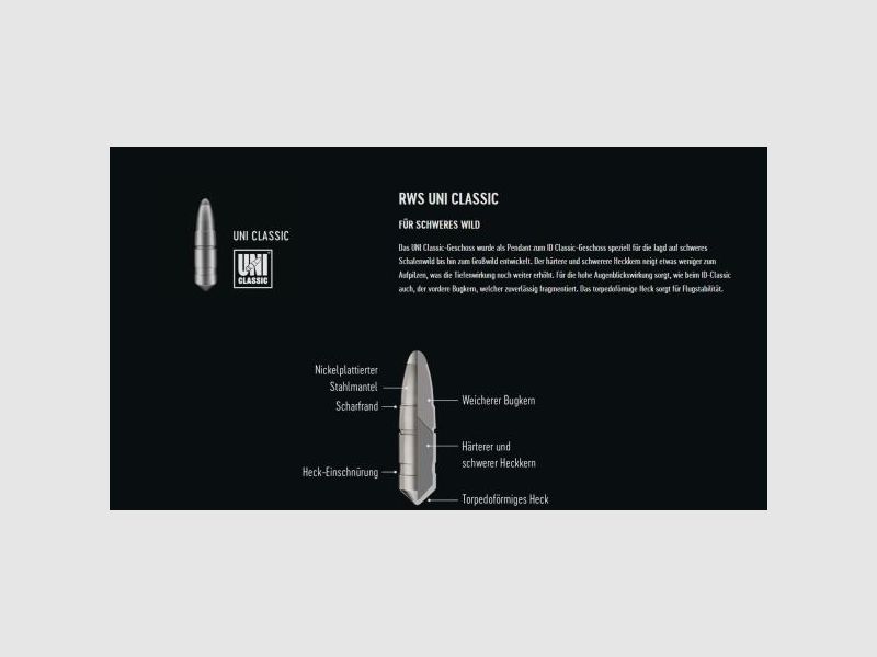 RWS Kal. 9.. Büchsen 9,3x74R UNI-Classic TM 20 Stk 19,0g/293grs