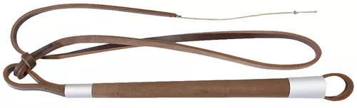 Fouet de chasse manche bois flotte cuir plate pisteurs