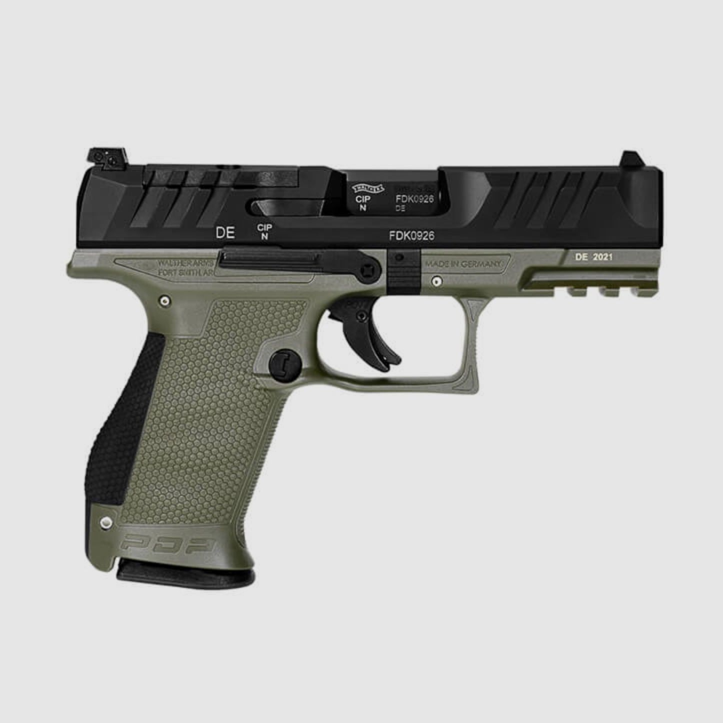 WALTHER PDP Compact 9 mm Luger Pistool Groen 4" 15 Schots Magazijn Optiek Klaar
