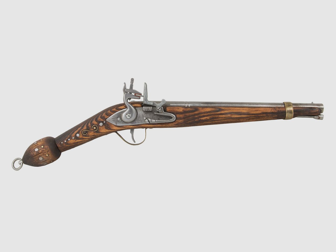 EinzelstĂĽck handgefertigte Deko Steinschloss Vorderladerpistole LĂ¤nge 60 cm