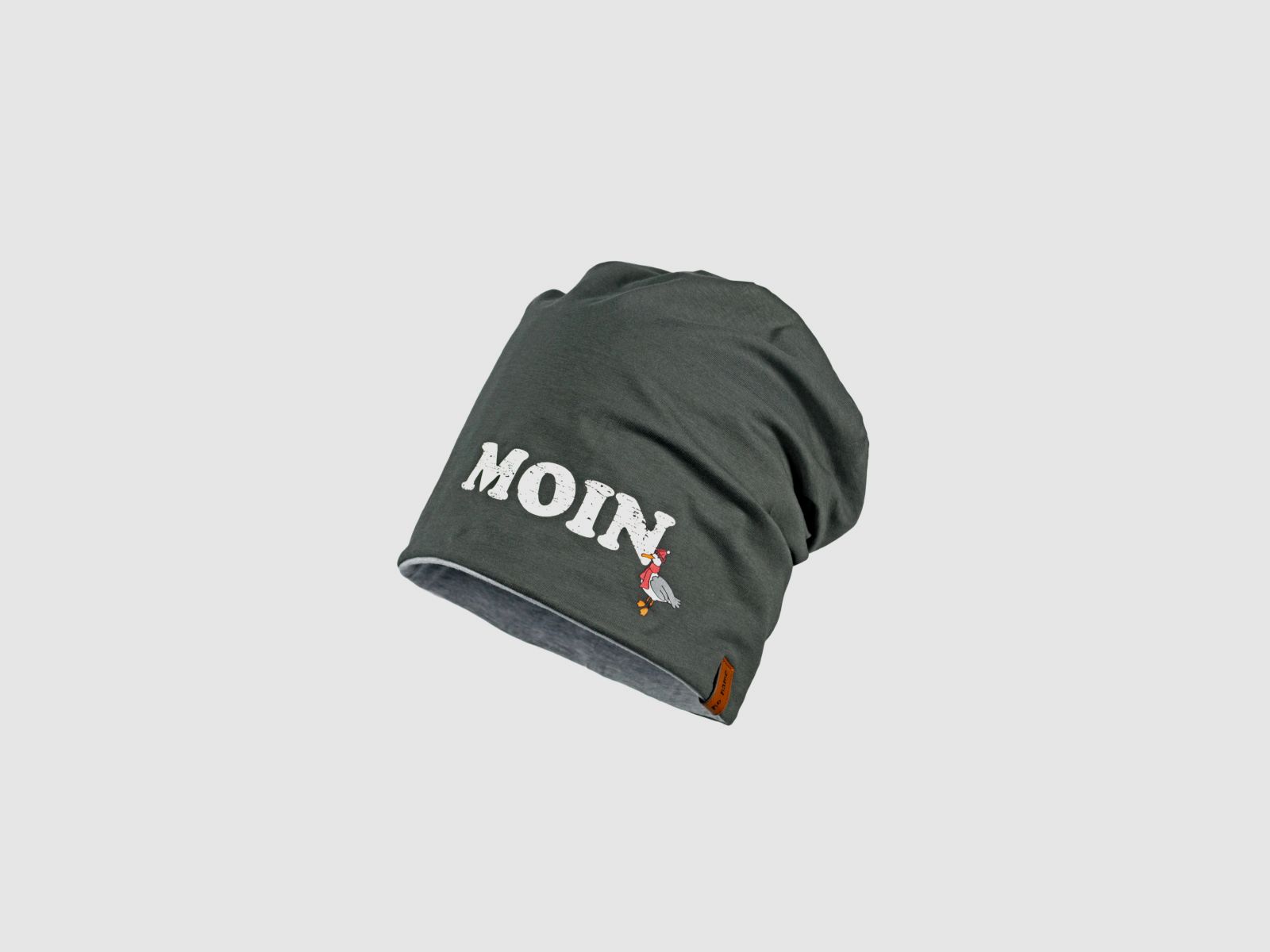 NO NAME Jersey Wende-Beanie "Moin" KHAKI