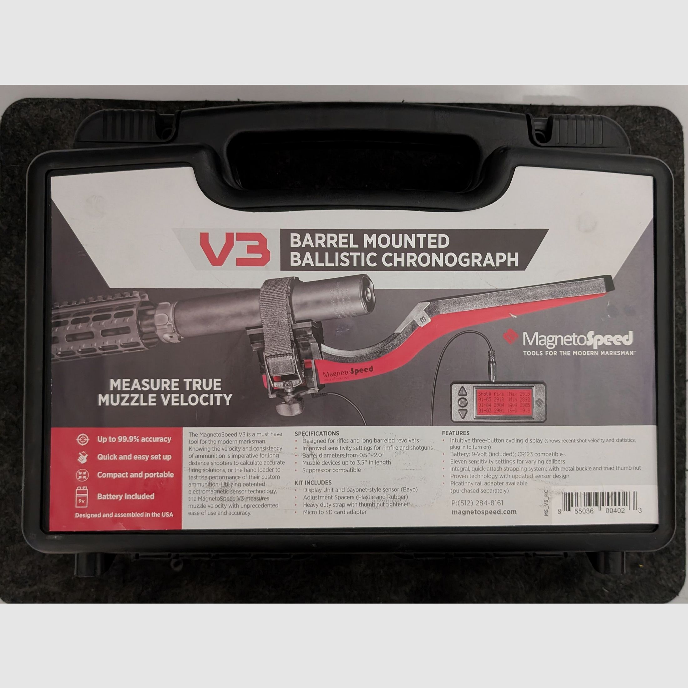 Geschwindigkeitsmesser Magnetospeed V3 mit Koffer Chronograph