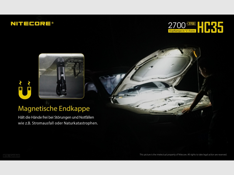 Latarka czołowa Nitecore HC35 w zestawie z NL2140HP