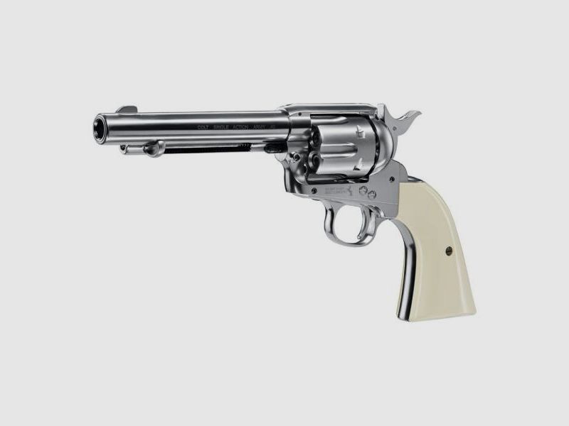 COLT CO2 Waffe Revolver SAA .45 5,5'' Nickel Kal. 4,5mm Diabolo (Ladehülse)