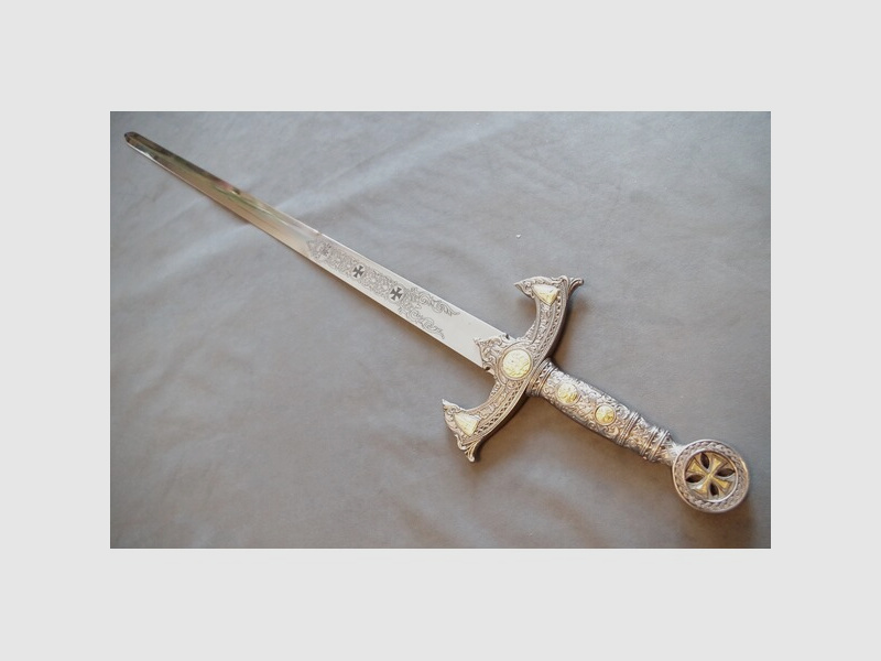 Templer Langschwert , ca 118 cm , mit Stahlklinge Bihänder Schwert Muster
