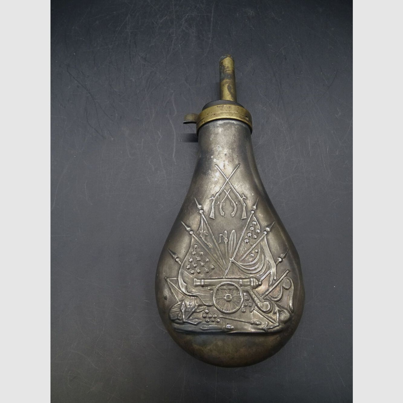 Pulverfüller Pulverflasche versilbert
