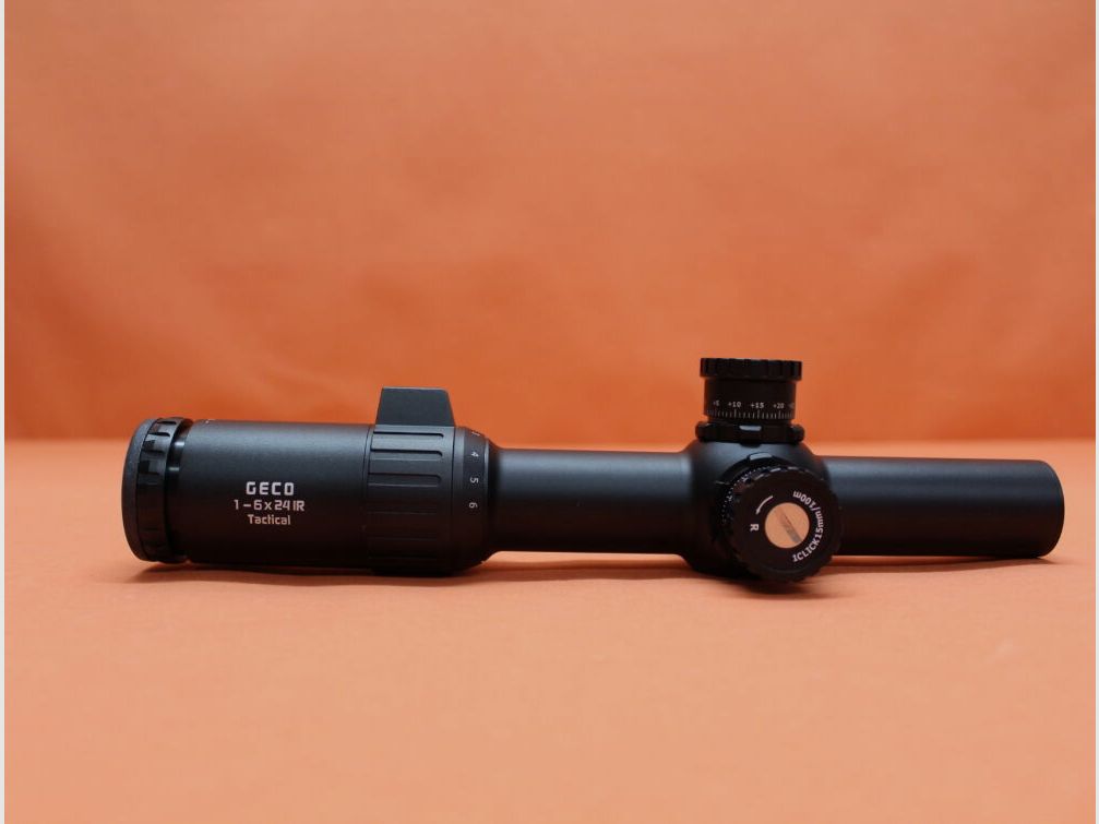 GECO Geco celownik optyczny 1-6x24 IR TT Tactical, GCDT iluminowany krzyż (2.BE) Circle-Dot do IPSC/ Dynamic itp.