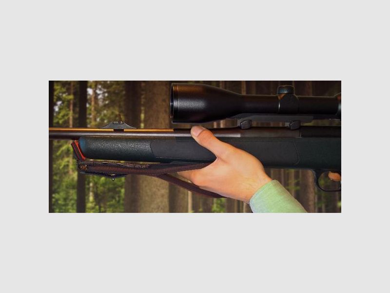 NIGGELOH Gewehrriemen Breit: PULL / mit SV / Neopren Trail gelb/rot