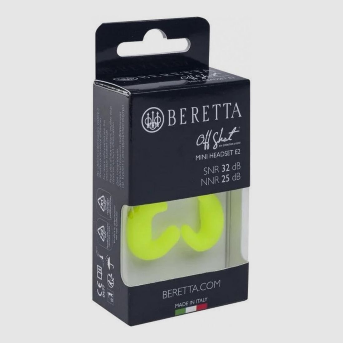 Beretta Mini Casque E2 Jaune Fluo, image 2 sur 2