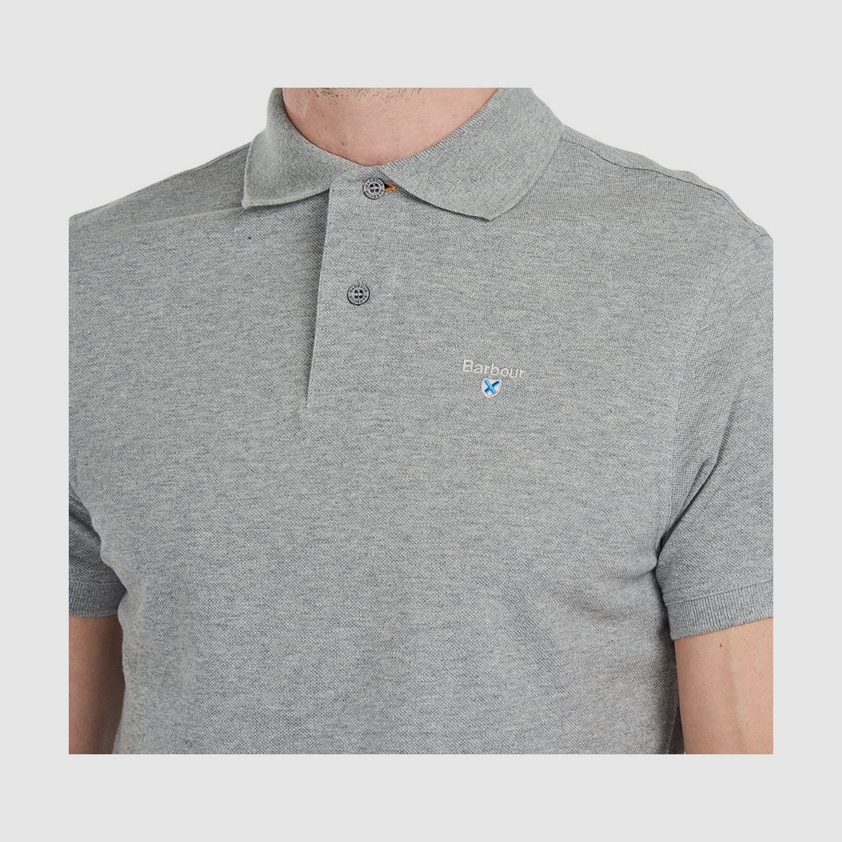 BARBOUR Poloshirt Tartan Pique Grijs Marl