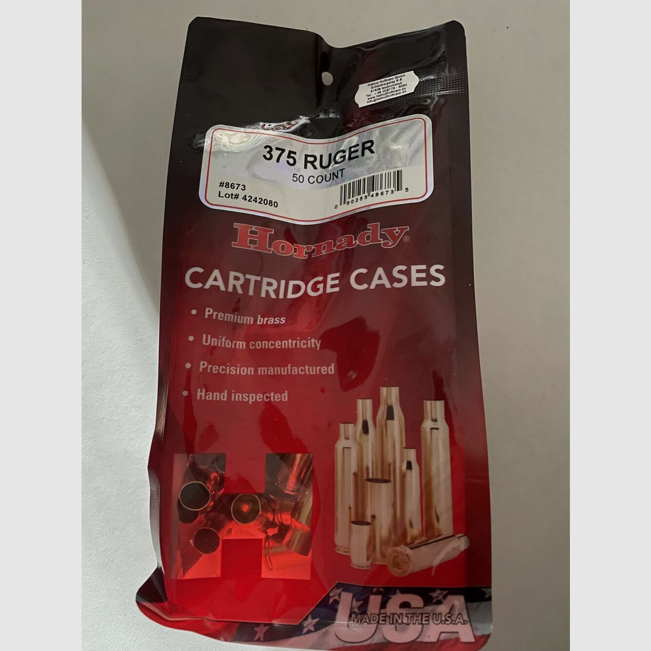 Hornady cases 50-pack. 375 Ruger
