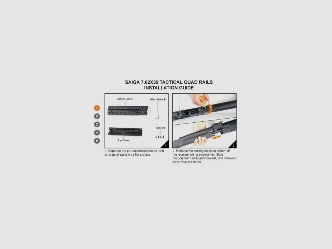 Zwarte Handguard voor Saiga 7.62 x 39, afbeelding 5 van 7