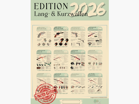 Calendario anual 2026 Edición de coleccionista "Armas largas y cortas